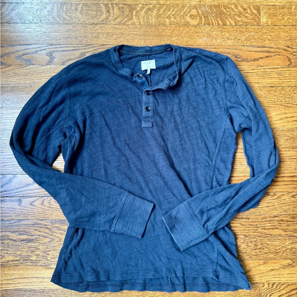Men's Navy Blue Henley Shirt